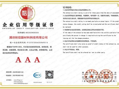 點擊查看詳細信息<br>標題：企業信用等級證書 閱讀次數：2590